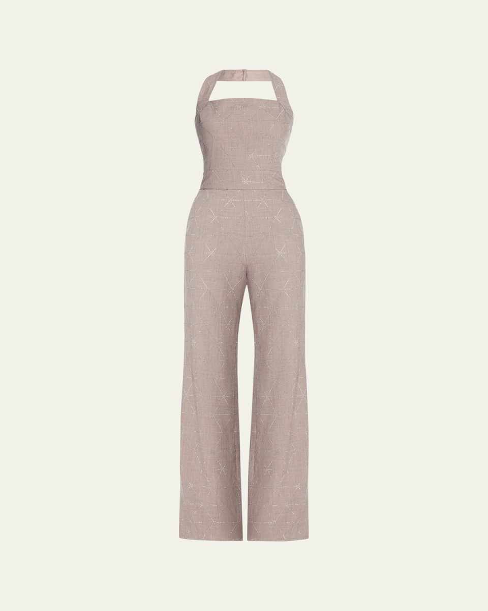 Cyprus Embellished Halter Jumpsuit